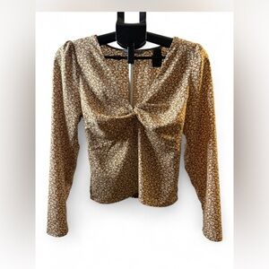 Abercrombie & Fitch Brown Floral Blouse